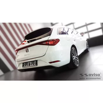   Avisa protecție bară spate din oțel argintiu satin Seat CUPRA Leon Sportstourer (KL) 2021->2024 FL 2024->, Seat Leon IV Sportstourer/FR 2020-2024, FL2024->