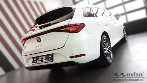 Avisa protecție bară spate din oțel argintiu satin Seat CUPRA Leon Sportstourer (KL) 2021->2024 FL 2024->, Seat Leon IV Sportstourer/FR 2020-2024, FL2024->