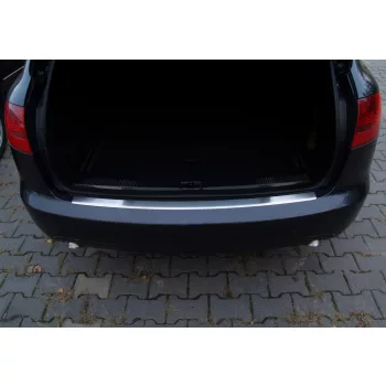   Avisa protecție bară spate din oțel argintiu satinat Audi A6 C6 Avant 2005-2011