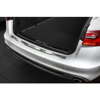   Avisa protecție bară spate din oțel argintiu satinat Audi A6 C7 4G Avant 2011-2018
