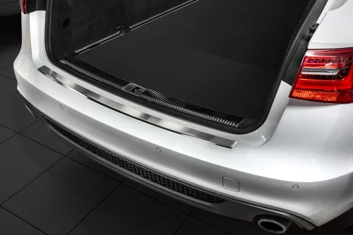 Avisa protecție bară spate din oțel argintiu satinat Audi A6 C7 4G Avant 2011-2018