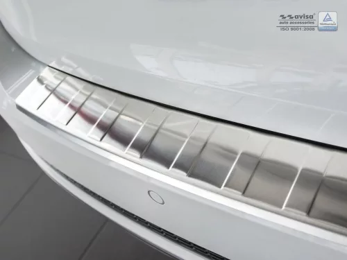 Avisa protecție bară spate oțel argintiu satin Audi A4 B9 Avant/S-line 2015-2019, FL2019->, Audi S4 Avant 2015-2019, FL2019->