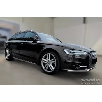   Avisa protecție bară spate din oțel argintiu satinat Audi A6 C7 Allroad 2012-2014, FL2014-2018