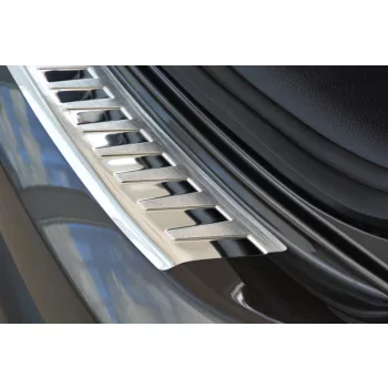   Avisa protecție bară spate din oțel argintiu satin/argintiu, cu textură bordată, finisaj periat NISSAN QASHQAI II crossover 2013-2017