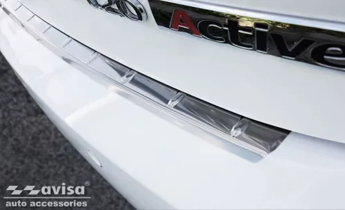 Avisa protecție bară spate din oțel argintiu satin HYUNDAI i20 II Hatchback 5D FL2018-2020, HYUNDAI i20 II ACTIVE crossover FL2018-2020