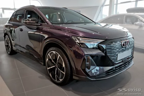 Avisa protecție bară spate argintiu satin oțel Audi Q4 E-TRON 2021->/Audi Q4 Sportback E-TRON 2021->