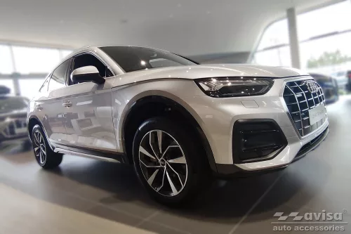 Avisa protecție bară spate oțel argintiu satin Audi Q5 Sportback/S-line 2020->, Audi Q5 Sportback TFSI E 2021->