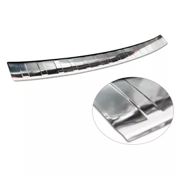   Avisa protecție bară spate din oțel argintiu satin nou design, cu îndoire SKODA Octavia IV liftback 2019-2024 FL 2024->