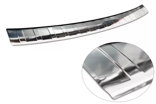 Avisa protecție bară spate din oțel argintiu satin nou design, cu îndoire SKODA Octavia IV liftback 2019-2024 FL 2024->