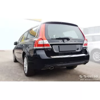   Avisa protecție bară spate din oțel satin argintiu Volvo V70 III FL2014-2016
