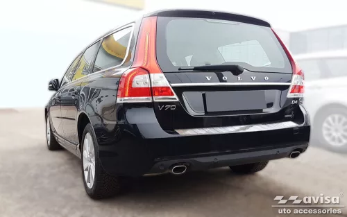 Avisa protecție de bară din oțel argintie satinată VOLVO V70 III FL2014-2016