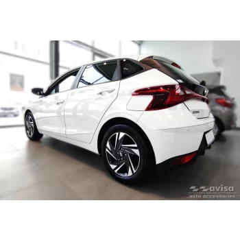   Avisa protecție bară spate din oțel satin argintiu (2 mai multe bucăți) HYUNDAI i20 III Hatchback 5D 2020-2023 Fl.2023