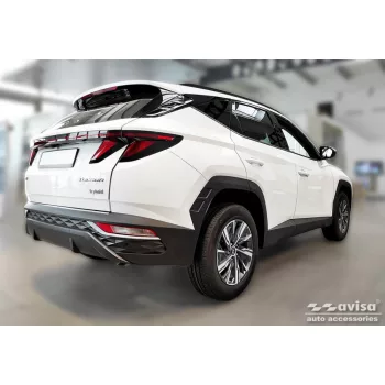   Avisa protecție bară spate din oțel argintiu satin HYUNDAI TUCSON IV 2020- 2024, FL.2024->/HYUNDAI TUCSON IV N-Line 2020-2024, FL.2024->