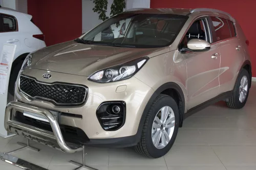 Avisa protecție bară spate din oțel argintiu satin Kia Sportage IV 2016-2018
