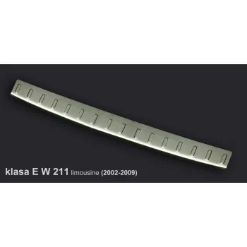  Avisa protecție bară spate MERCEDES E Class W211 Limousine 2002-2009 din oțel argintiu satin