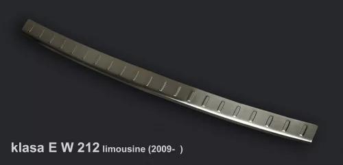Avisa protecție bară spate din oțel argintiu satin MERCEDES E Class W212 Limousine 2009-2013/AMG W212 Limousine 2009-2013