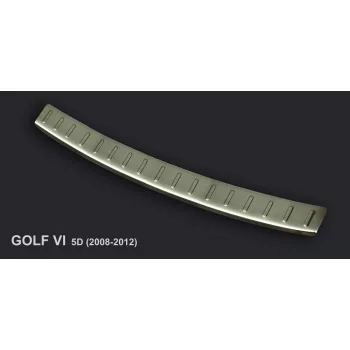   Avisa protecție bară spate din oțel argintiu satin VOLKSWAGEN Golf VI 5d 2008-2012
