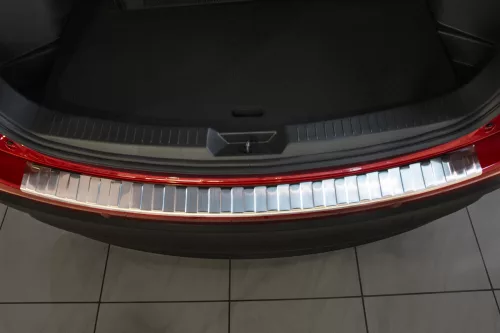 Avisa protecție bară spate din oțel argintiu satin Mazda CX-5 I 2012-2014, FL2014-2017