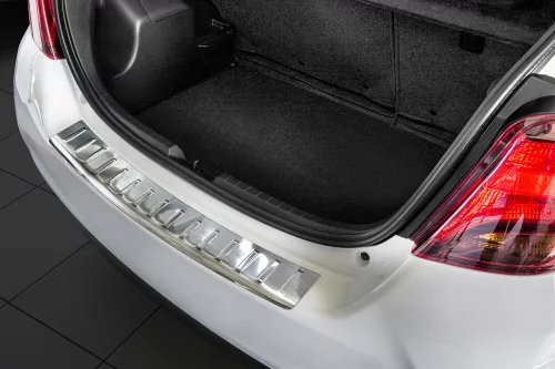 Avisa protecție bară spate din oțel argintiu satin TOYOTA Yaris III Hatchback FL2014-2017, FL2017-2019
