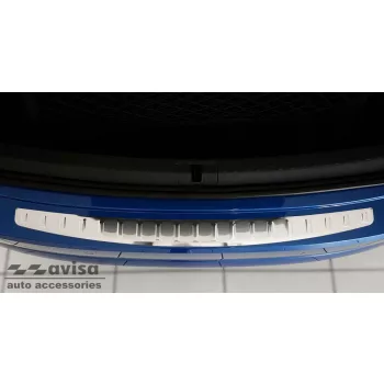   Avisa protecție bară spate din oțel argintiu satinat, fără îndoiri SKODA Octavia IV liftback 2019-2024 FL 2024