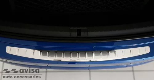 Avisa protecție bară spate din oțel argintiu satinat, fără îndoiri SKODA Octavia IV liftback 2019-2024 FL 2024