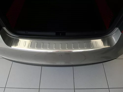 Avisa protecție bară spate din oțel argintiu satin SKODA RAPID 2012-2017, FL2017->
