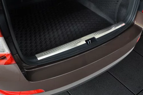 Avisa protecție interioară din oțel satin argintiu pentru bara spate (1 bucăți, 2 profiluri) Octavia III combi 2013-2016, Octavia III combi RS version 2013-2016 etc.