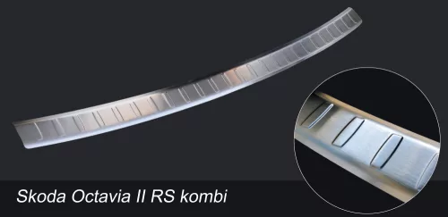 Avisa protecție bară spate din oțel argintiu satin SKODA Octavia II RS combi 2005-2013