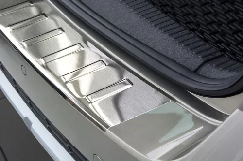 Avisa protecție bară spate din oțel argintiu satin SKODA Octavia III Scout/Active/Ambition/Edition/Joy/Elegance/Style/RS 2014-2020