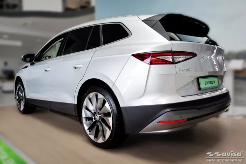 Avisa protecție bară spate din oțel argintiu satin SKODA ENYAQ IV 2020->