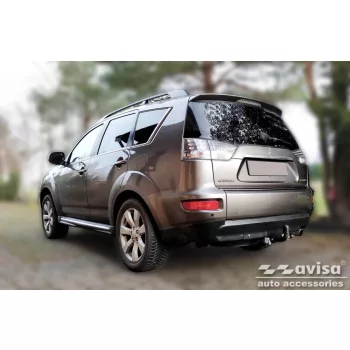   Avisa protecție bară spate din oțel argintiu satin PEUGEOT 4007 2007-2012, CITROEN C-CROSSER 2007-2012, MITSUBISHI OUTLANDER II 2006-2012
