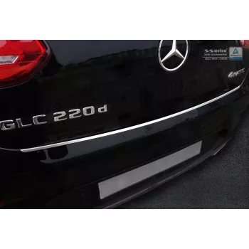   Avisa protecție bară spate din oțel oglindă argintie MERCEDES GLC Coupe (C253) 2016-2019, FL2019-2023