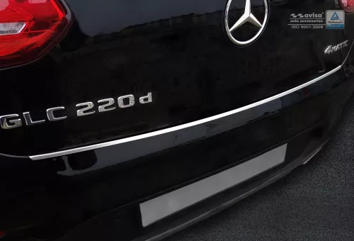 Avisa protecție bară spate din oțel oglindă argintie MERCEDES GLC Coupe (C253) 2016-2019, FL2019-2023
