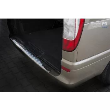   Avisa protecție bară spate din oțel argintiu satin MERCEDES W639 VITO/VIANO 2003-2014