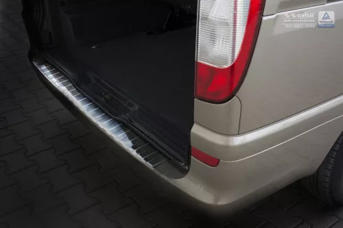Avisa protecție bară spate din oțel argintiu satin MERCEDES W639 VITO/VIANO 2003-2014