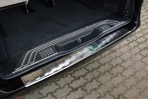 Avisa protecție bară spate din oțel argintiu satin MERCEDES V Class W447/VITO III/Marco Polo 2014-2019, FL2019-2024, FL 2024->