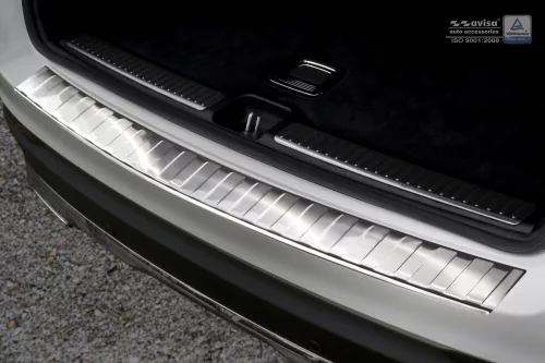Avisa protecție bară spate din oțel argintiu satin MERCEDES GLC (X253) 5D/Hybrid 2015-2019, FL2019-2022