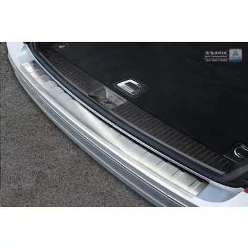   Avisa protecție bară spate din oțel argintiu satin MERCEDES C Class W204 T-Model 2011-2014