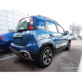   Avisa protecție bară spate din oțel argintiu satin FIAT PANDA III Cross 2020->, FIAT PANDA III Cross Hybrid 2020->