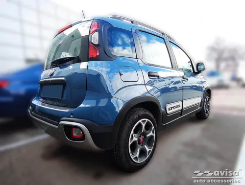 Avisa protecție bară spate din oțel argintiu satin FIAT PANDA III Cross 2020->, FIAT PANDA III Cross Hybrid 2020->
