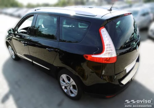 Avisa protecție bară spate din oțel argintiu satin RENAULT Grand SCENIC III minivan 2009-2013, FL2013-2016