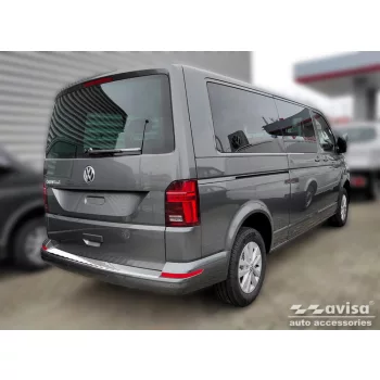   Avisa protecție bară spate din oțel argintiu satin, versiune extinsă VOLKSWAGEN T6 Caravelle 2015-2019, FL2019-2024