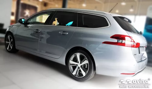 Avisa protecție bară spate din oțel argintiu satin PEUGEOT 308 II SW combi 2013-2017, FL2017-2021