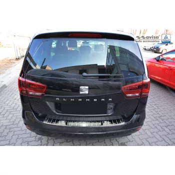   Avisa protecție bară spate din oțel argintiu oglindă Seat ALHAMBRA II 2010->, VOLKSWAGEN SHARAN II 2010->
