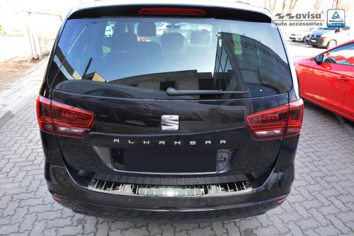 Avisa protecție bară spate din oțel argintiu oglindă Seat ALHAMBRA II 2010->, VOLKSWAGEN SHARAN II 2010->