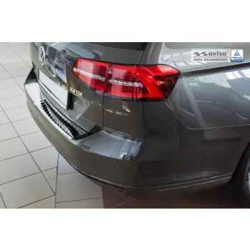   Avisa protecție bară spate din oțel argintiu oglindă VOLKSWAGEN Passat B8 variant/R-line/Alltrack/GTE 2014-2019, FL2019->2023
