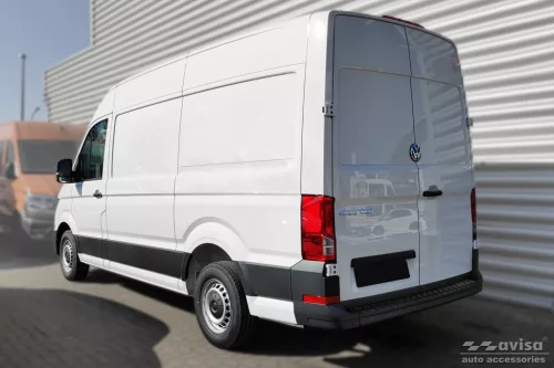 Avisa protecție bară spate din aluminiu bordat 3 mm negru matt VOLKSWAGEN CRAFTER II 2017-2024, FL 2024
