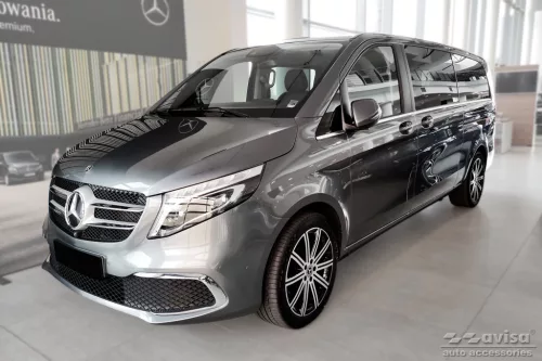 Avisa protecție bară spate din aluminiu bordat 3 mm negru mat, versiune lungă V Class W447/VITO III/Marco Polo 2014-2019, FL2019-2024, FL 2024->