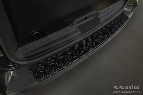 Avisa negre matt 3 mm bordázott aluminiu Protecție bară spate JUMPY III 4D 2016->, SPACETOURER 2016->, VIVARO III 2019->, ZAFIRA LIFE 2019->stb.