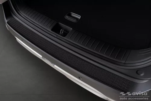Avisa negre matt 3 mm bordázott aluminiu Protecție bară spate Kia Sportage V 2021-2025->